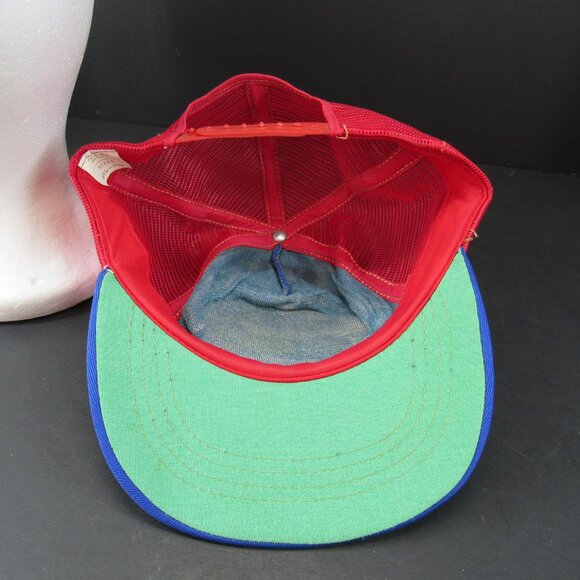Vintage Thunderbirds '83 adea Puff Patch Logo Blue/Red Adj Snapback Cap Hat - Picture 7 of 9